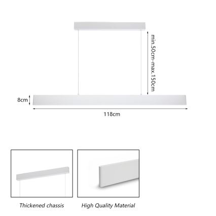 Brilagi - Suspension filaire à intensité variable SLIMLINE LED/40W/230V 3000-6000K blanc + Télécommande