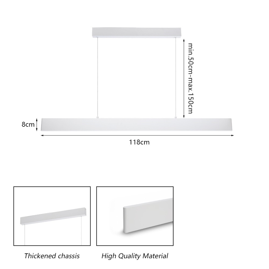 Brilagi - Suspension filaire à intensité variable SLIMLINE LED/40W/230V 3000-6000K blanc + Télécommande
