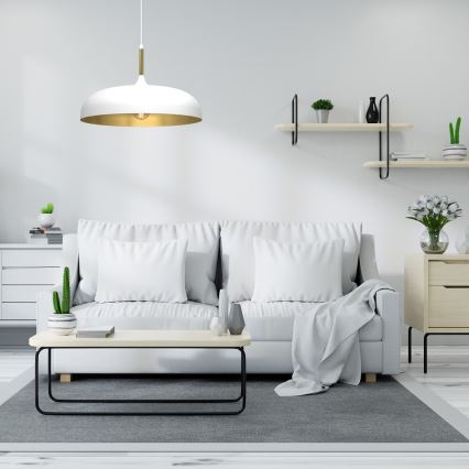 Brilagi - Suspension filaire ABRAHAM 1xE27/60W/230V d. 45 cm blanc