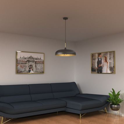 Brilagi - Suspension filaire ABRAHAM 1xE27/60W/230V d. 45 cm noir