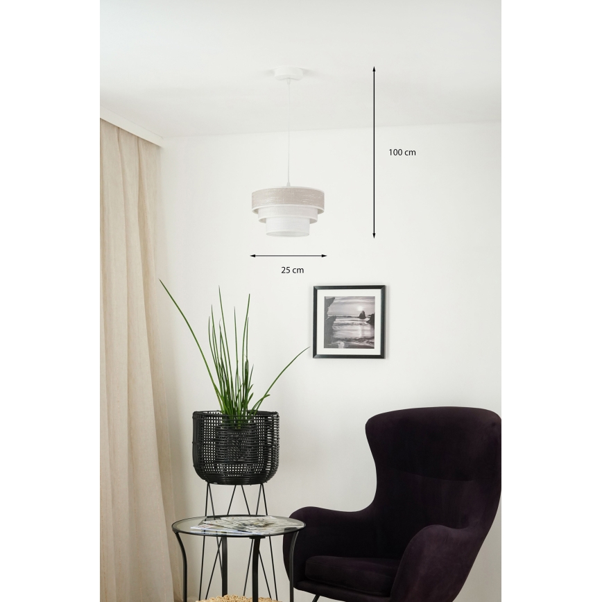 Brilagi - Suspension filaire ALASKA LUNETA 1xE27/15W/230V d. 25 cm gris/crème