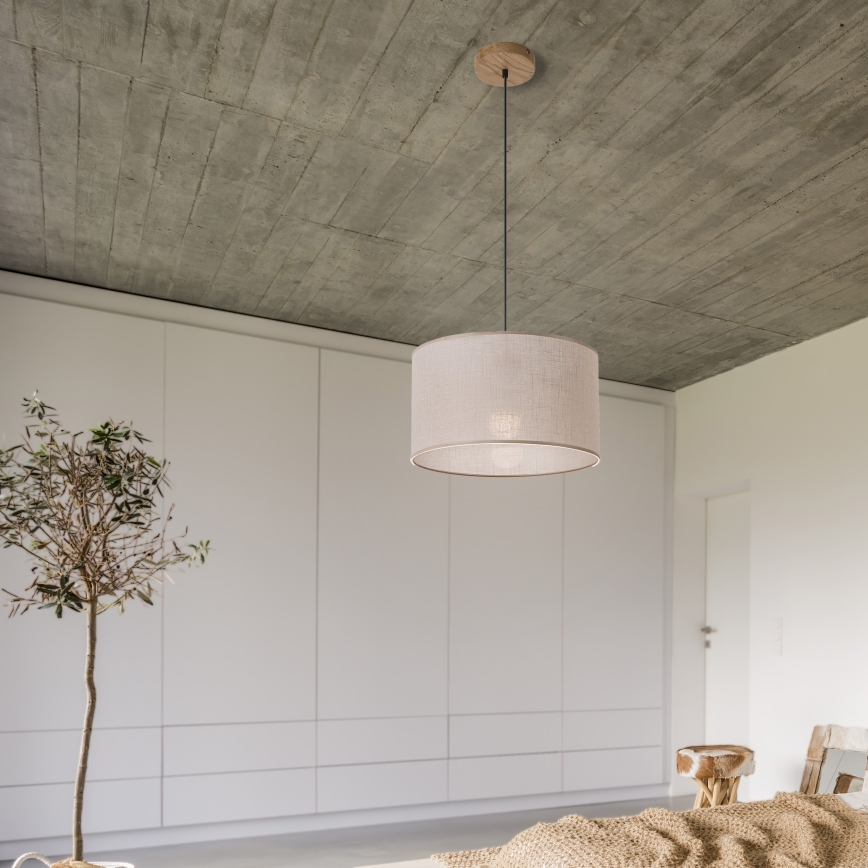 Brilagi - Suspension filaire ANTHONY 1xE27/60W/230V chêne/beige
