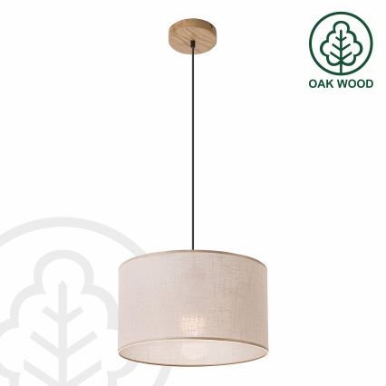 Brilagi - Suspension filaire ANTHONY 1xE27/60W/230V chêne/beige
