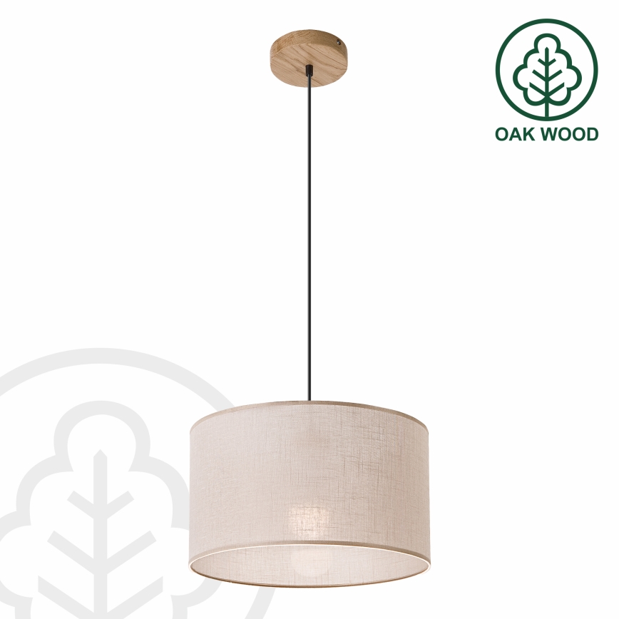 Brilagi - Suspension filaire ANTHONY 1xE27/60W/230V chêne/beige