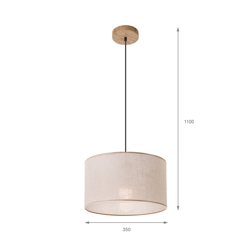 Brilagi - Suspension filaire ANTHONY 1xE27/60W/230V chêne/beige