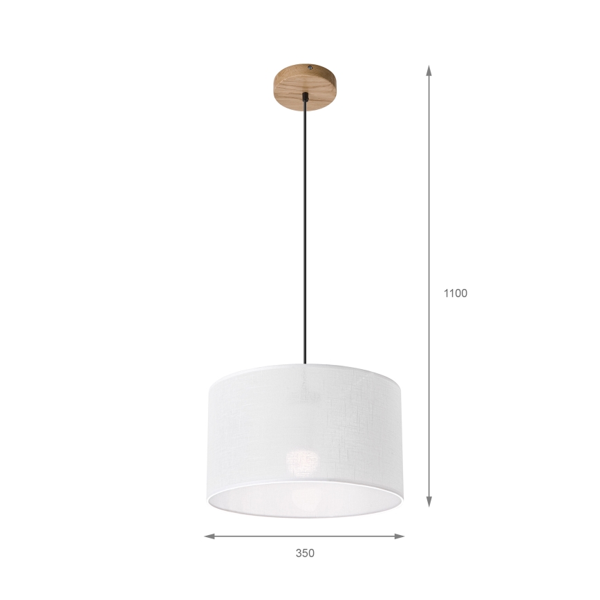 Brilagi - Suspension filaire ANTHONY 1xE27/60W/230V chêne/blanc