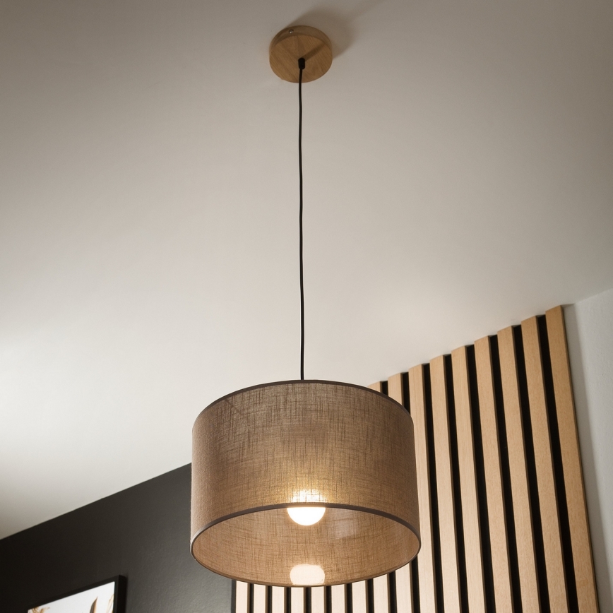 Brilagi - Suspension filaire ANTHONY 1xE27/60W/230V chêne/marron