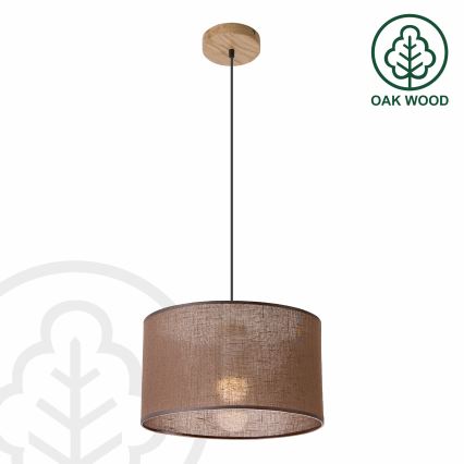 Brilagi - Suspension filaire ANTHONY 1xE27/60W/230V chêne/marron