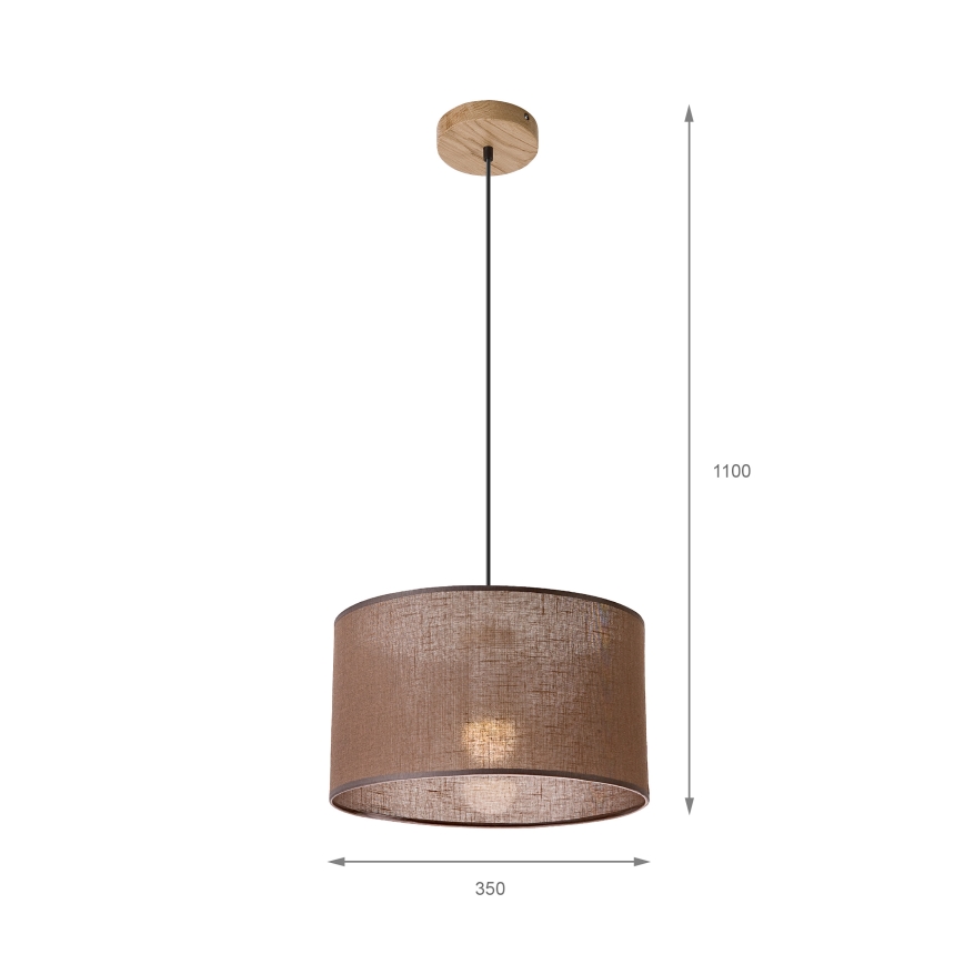 Brilagi - Suspension filaire ANTHONY 1xE27/60W/230V chêne/marron