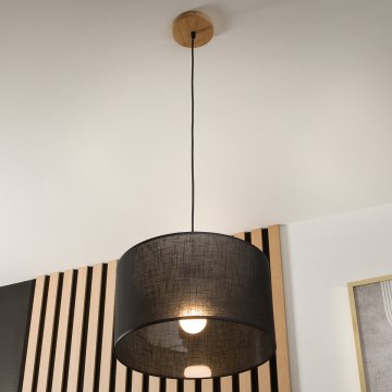 Brilagi - Suspension filaire ANTHONY 1xE27/60W/230V chêne/noir