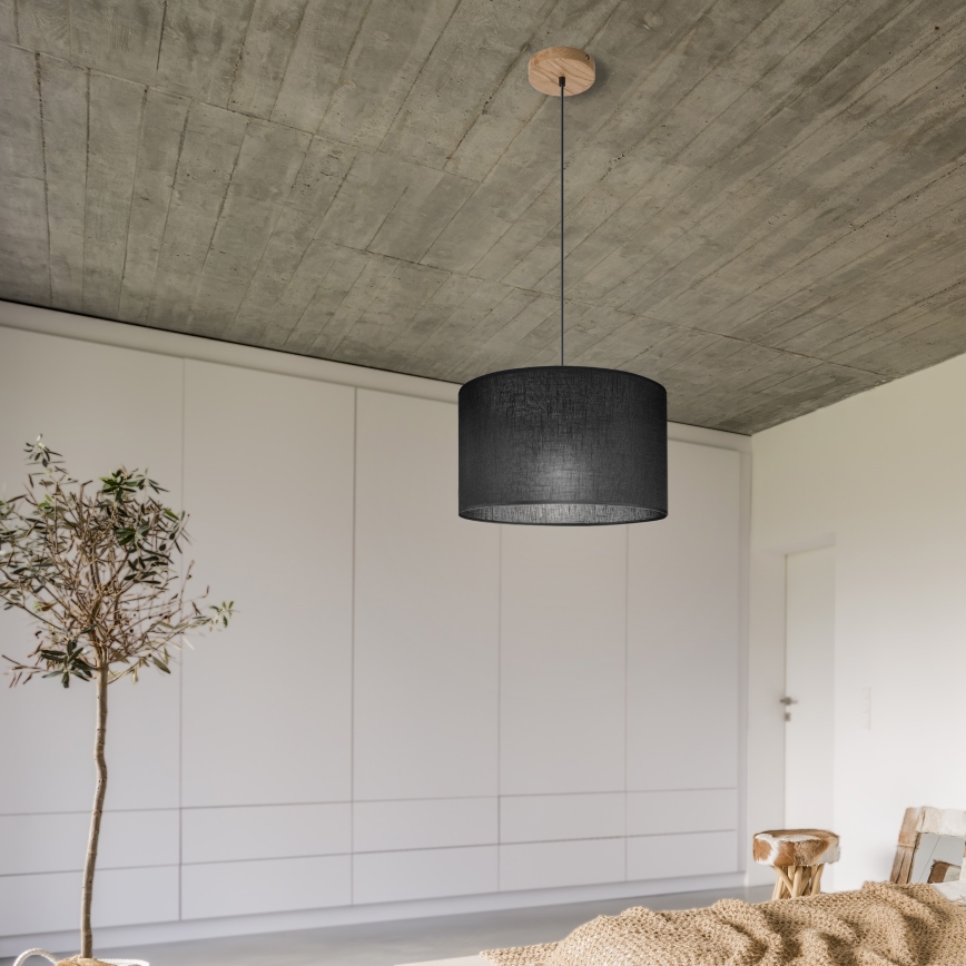 Brilagi - Suspension filaire ANTHONY 1xE27/60W/230V chêne/noir