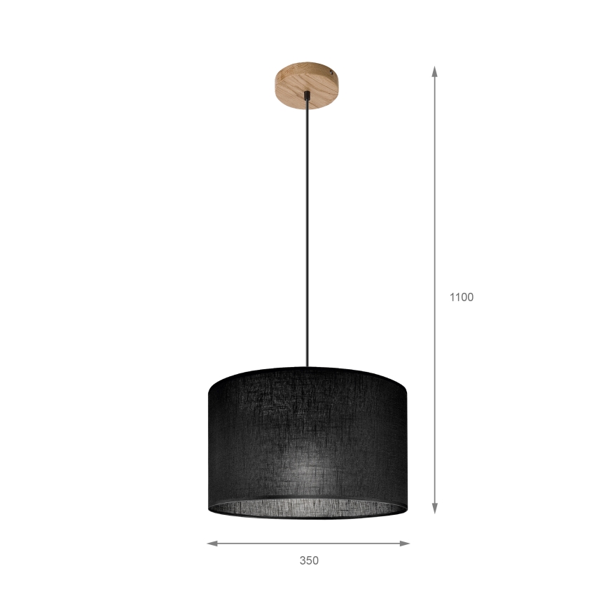 Brilagi - Suspension filaire ANTHONY 1xE27/60W/230V chêne/noir
