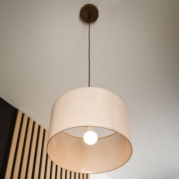 Brilagi - Suspension filaire ANTHONY 1xE27/60W/230V chêne noyer/beige