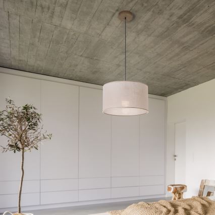 Brilagi - Suspension filaire ANTHONY 1xE27/60W/230V chêne noyer/beige