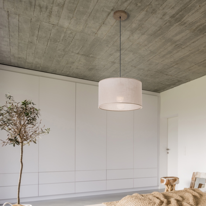Brilagi - Suspension filaire ANTHONY 1xE27/60W/230V chêne noyer/beige