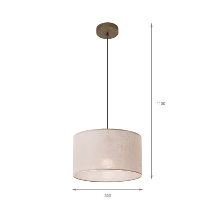 Brilagi - Suspension filaire ANTHONY 1xE27/60W/230V chêne noyer/beige