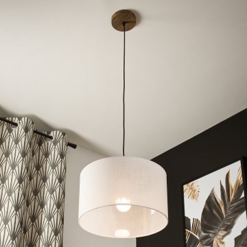 Brilagi - Suspension filaire ANTHONY 1xE27/60W/230V chêne noyer/blanc