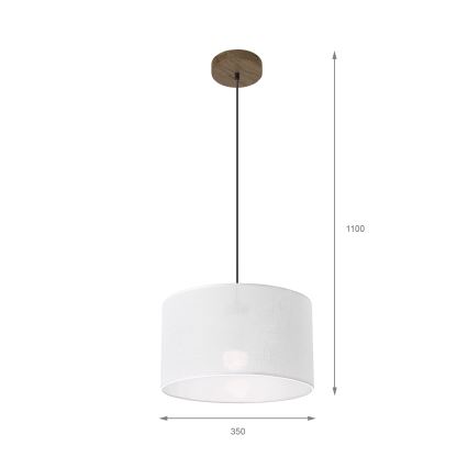 Brilagi - Suspension filaire ANTHONY 1xE27/60W/230V chêne noyer/blanc