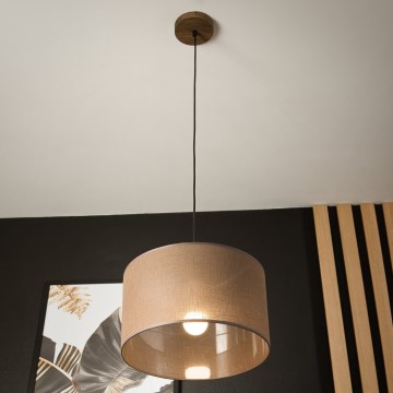 Brilagi - Suspension filaire ANTHONY 1xE27/60W/230V chêne noyer/marron