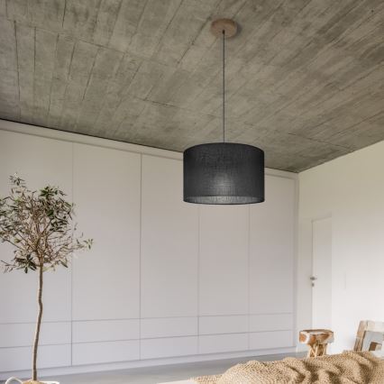 Brilagi - Suspension filaire ANTHONY 1xE27/60W/230V chêne noyer/noir