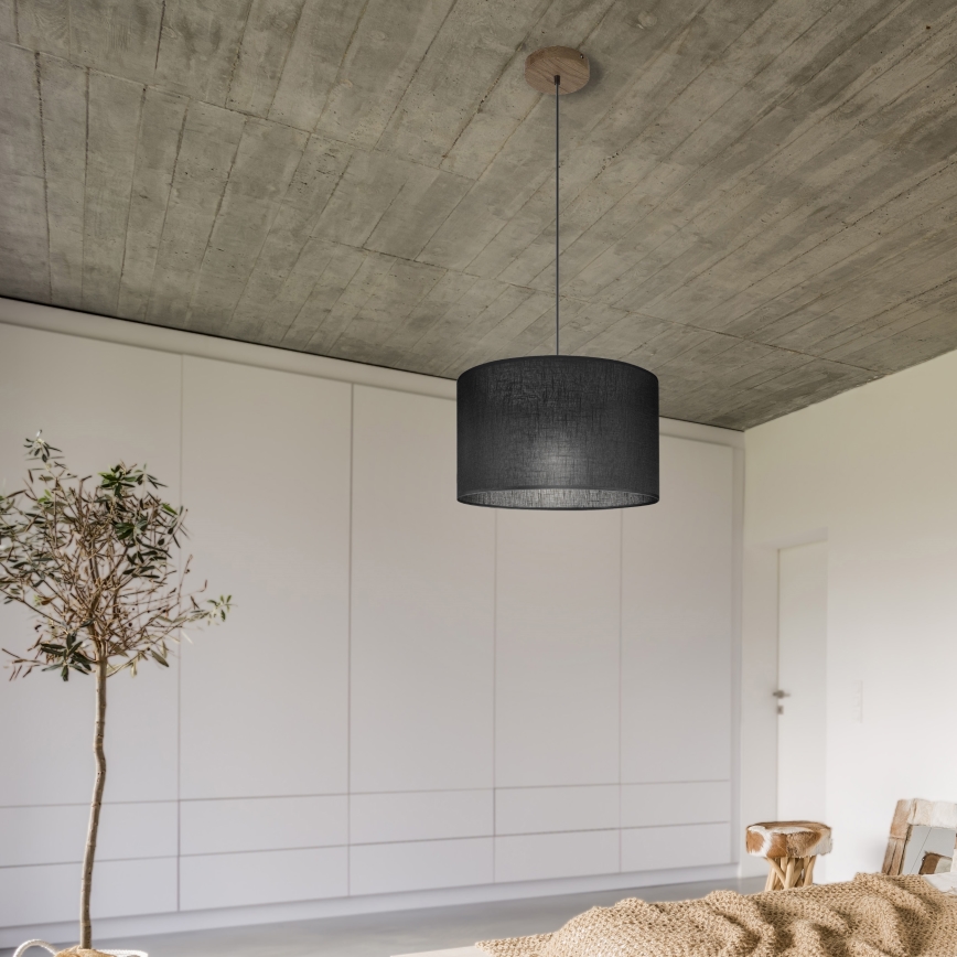 Brilagi - Suspension filaire ANTHONY 1xE27/60W/230V chêne noyer/noir