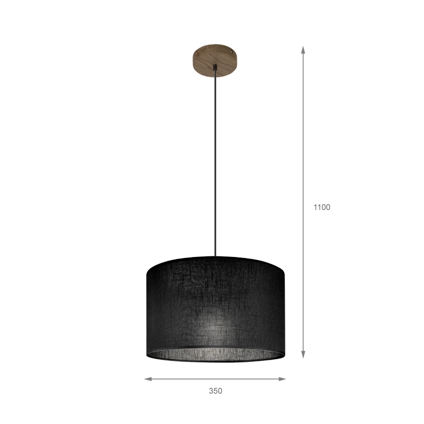 Brilagi - Suspension filaire ANTHONY 1xE27/60W/230V chêne noyer/noir