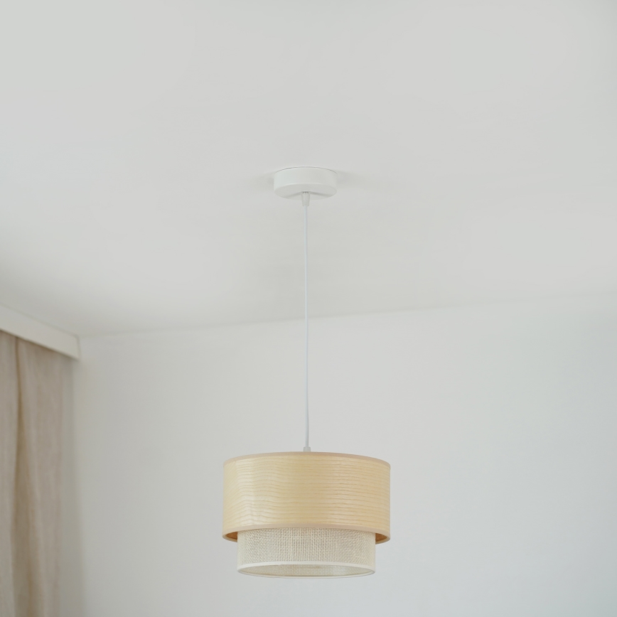 Brilagi - Suspension filaire ARIZONA BOHO 1xE27/15W/230V d. 25 cm beige/blanc