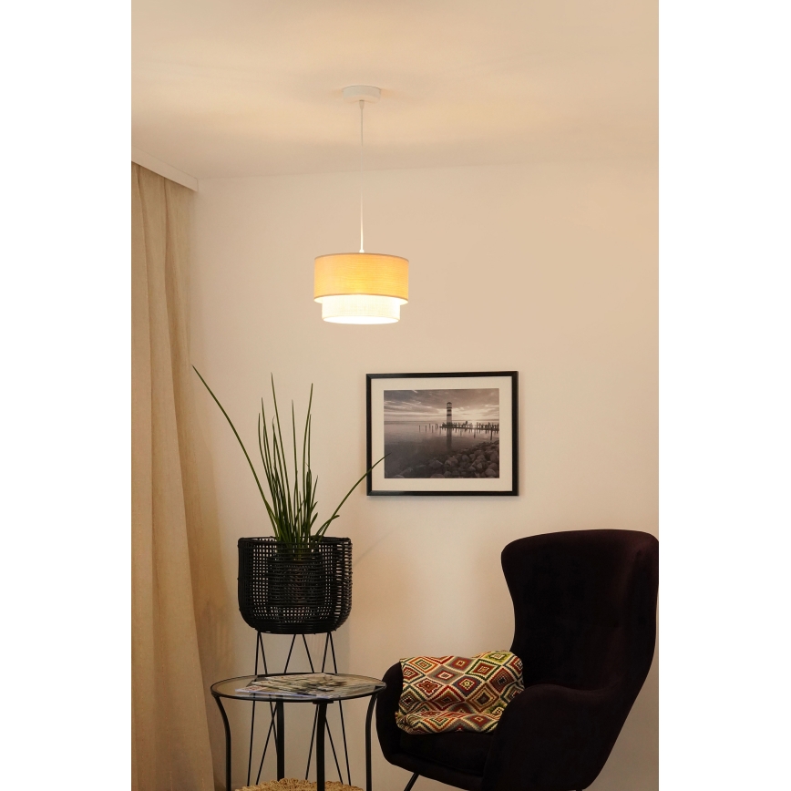 Brilagi - Suspension filaire ARIZONA BOHO 1xE27/15W/230V d. 25 cm beige/blanc