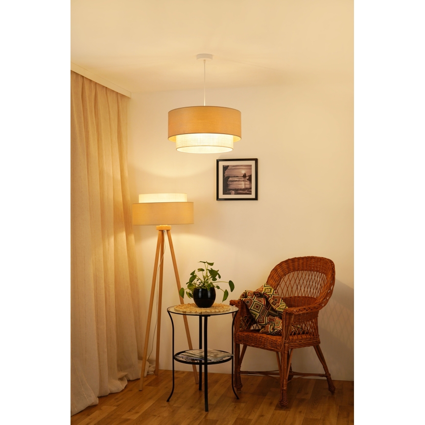 Brilagi - Suspension filaire ARIZONA BOHO 1xE27/15W/230V d. 45 cm beige/blanc