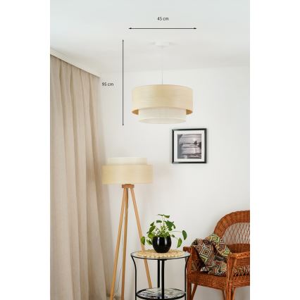 Brilagi - Suspension filaire ARIZONA BOHO 1xE27/15W/230V d. 45 cm beige/blanc
