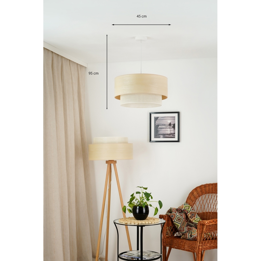 Brilagi - Suspension filaire ARIZONA BOHO 1xE27/15W/230V d. 45 cm beige/blanc