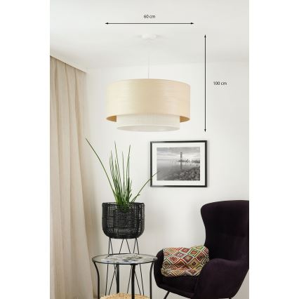 Brilagi - Suspension filaire ARIZONA BOHO 1xE27/15W/230V d. 60 cm beige/blanc