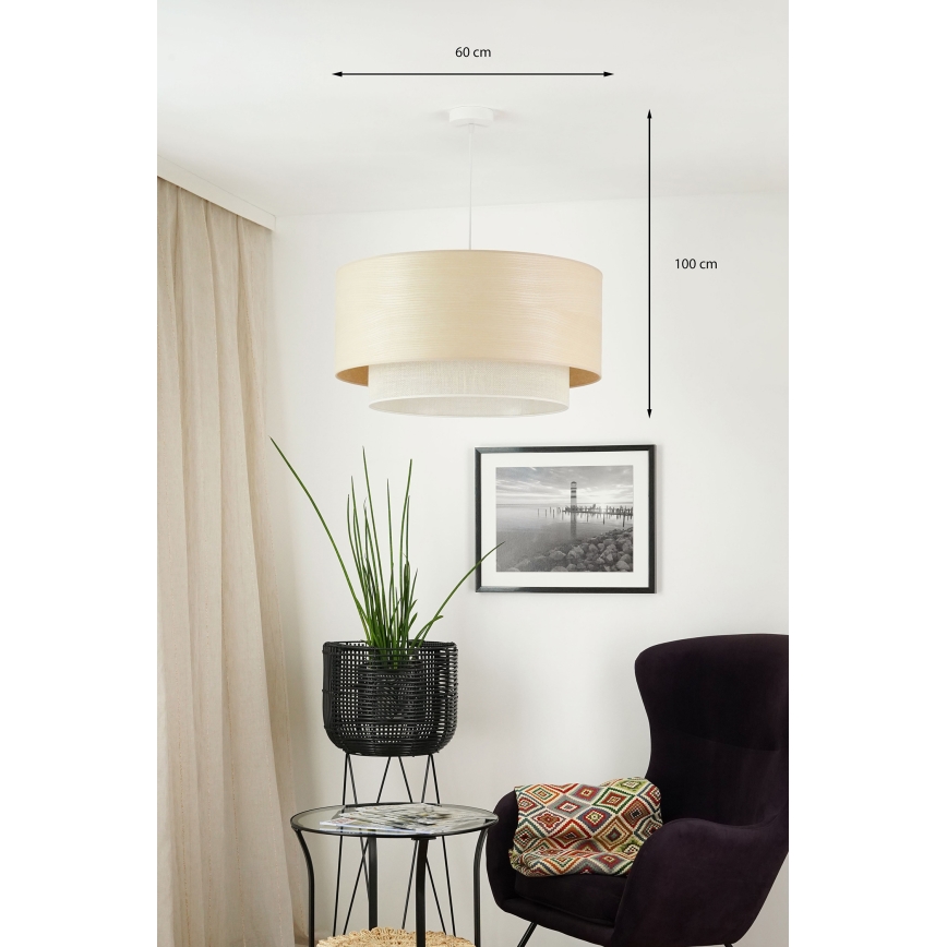 Brilagi - Suspension filaire ARIZONA BOHO 1xE27/15W/230V d. 60 cm beige/blanc