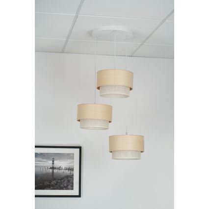 Brilagi - Suspension filaire ARIZONA BOHO 3xE27/15W/230V beige/blanc