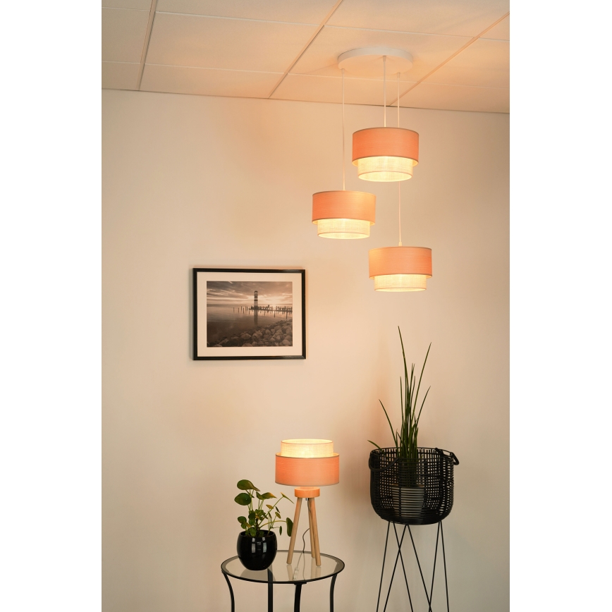 Brilagi - Suspension filaire ARIZONA BOHO 3xE27/15W/230V beige/blanc