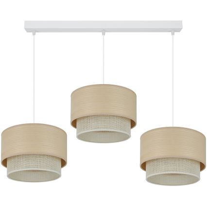 Brilagi - Suspension filaire ARIZONA BOHO 3xE27/15W/230V beige/blanc