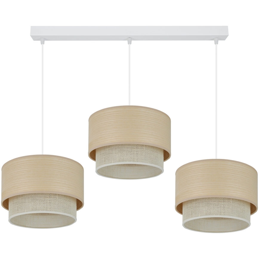 Brilagi - Suspension filaire ARIZONA BOHO 3xE27/15W/230V beige/blanc