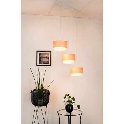 Brilagi - Suspension filaire ARIZONA BOHO 3xE27/15W/230V beige/blanc