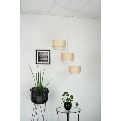 Brilagi - Suspension filaire ARIZONA BOHO 3xE27/15W/230V beige/blanc