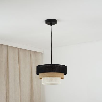 Brilagi - Suspension filaire ASPEN LUNETA 1xE27/15W/230V d. 25 cm noir/beige/crème