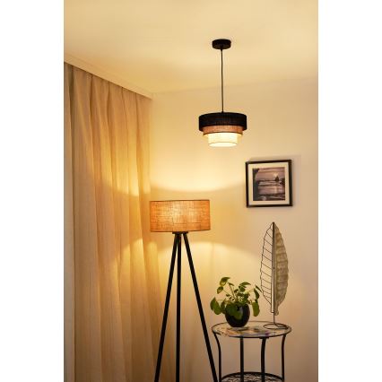 Brilagi - Suspension filaire ASPEN LUNETA 1xE27/15W/230V d. 25 cm noir/beige/crème