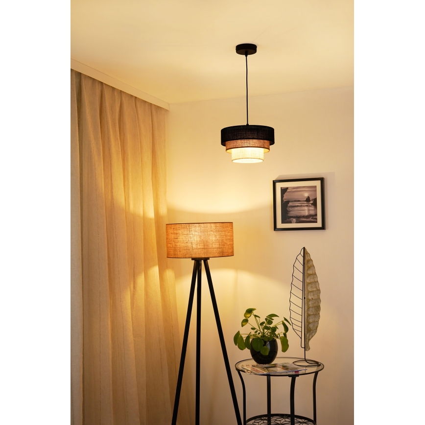 Brilagi - Suspension filaire ASPEN LUNETA 1xE27/15W/230V d. 25 cm noir/beige/crème