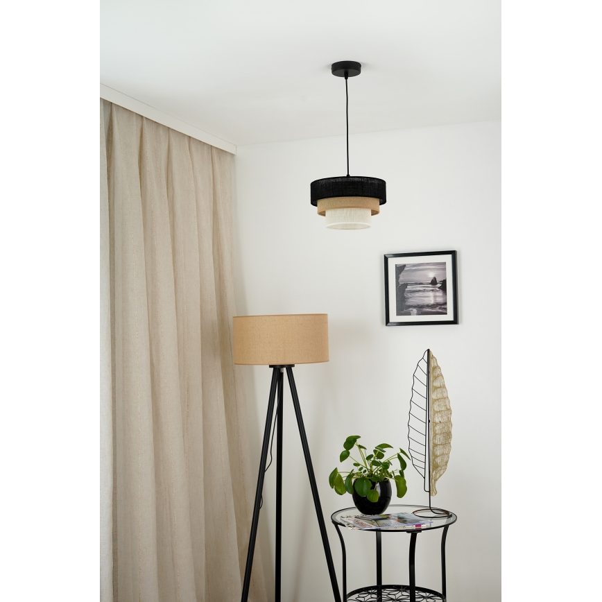 Brilagi - Suspension filaire ASPEN LUNETA 1xE27/15W/230V d. 25 cm noir/beige/crème
