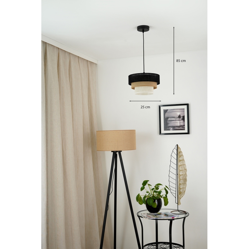 Brilagi - Suspension filaire ASPEN LUNETA 1xE27/15W/230V d. 25 cm noir/beige/crème
