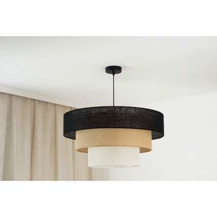 Brilagi - Suspension filaire ASPEN LUNETA 1xE27/15W/230V d. 60 cm noir/beige/crème