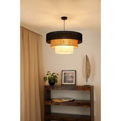 Brilagi - Suspension filaire ASPEN LUNETA 1xE27/15W/230V d. 60 cm noir/beige/crème
