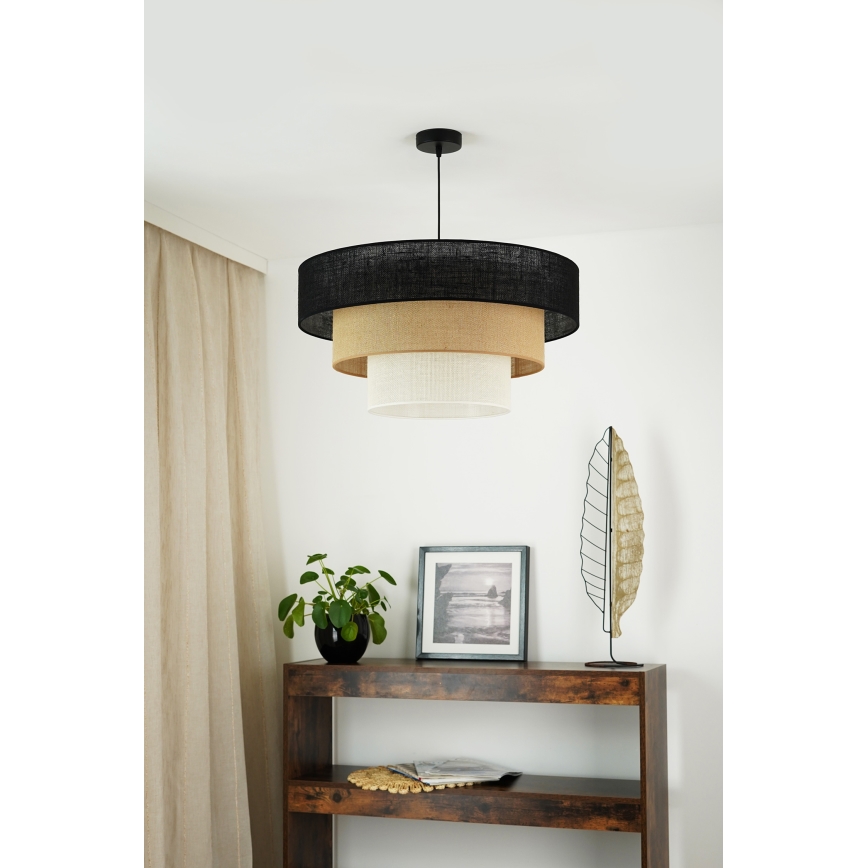 Brilagi - Suspension filaire ASPEN LUNETA 1xE27/15W/230V d. 60 cm noir/beige/crème