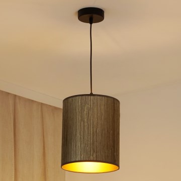 Brilagi - Suspension filaire BOSTON ROLLER 1xE27/15W/230V d. 21 cm paille marron/doré