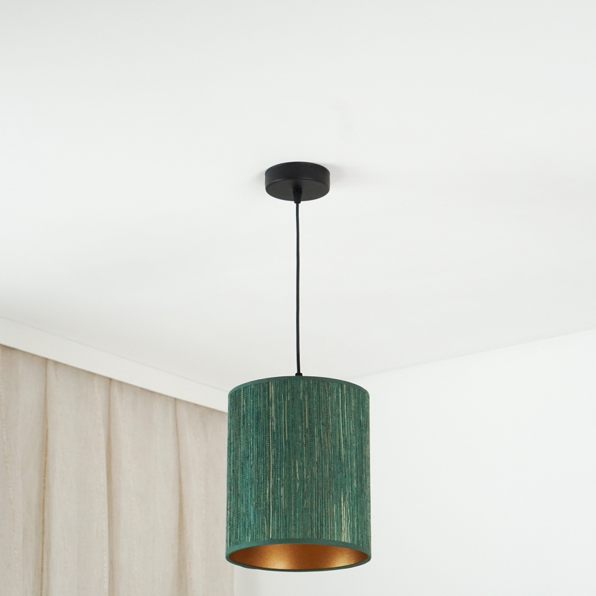 Brilagi - Suspension filaire BOSTON ROLLER 1xE27/15W/230V d. 21 cm paille vert/doré
