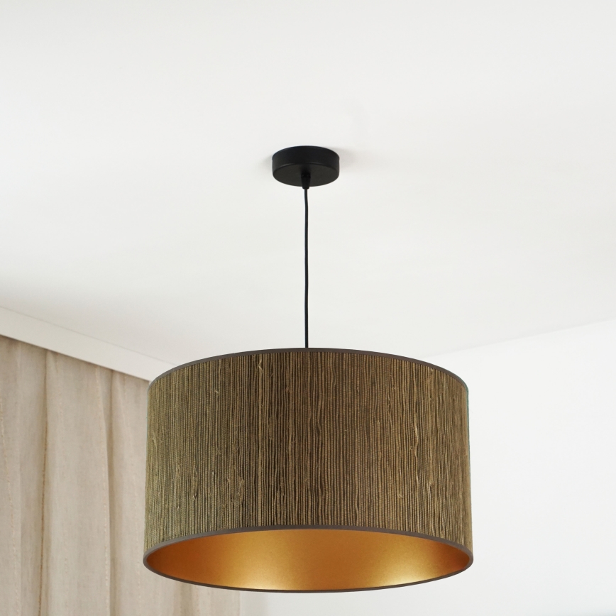 Brilagi - Suspension filaire BOSTON ROLLER 1xE27/15W/230V d. 45 cm paille marron/doré